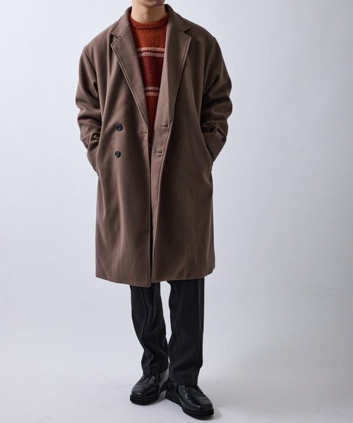 JUNRED(ジュンレッド)の「ウールライクチェスターコート(チェスターコート・メンズ・ブラック/ブラウン・S/LL/L/M)」の8枚目の写真