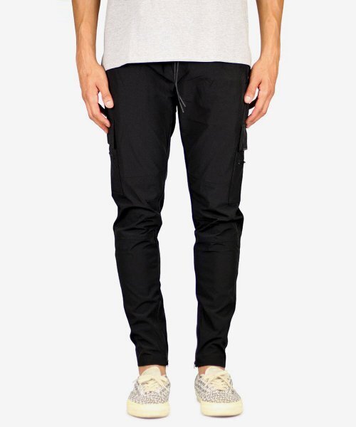 HYPER DENIM(ハイパーデニム)の「ブラックナイロンジッパーパンツ(スウェットパンツ・メンズ・その他・LARGE/X-LARGE/XX-LARGE/X-SMALL/SMALL/MEDIUM)」の1枚目の写真