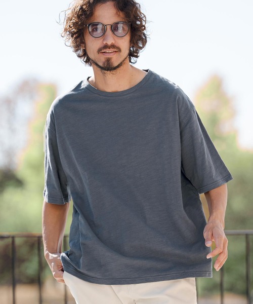 CAMBIO(カンビオ)の「mt10147- ベーシックスラブTシャツ(CMB-R0204)(Tシャツ/カットソー・メンズ・ブラック/ホワイト/チャコール/ネイビー・S/M/L)」の4枚目の写真