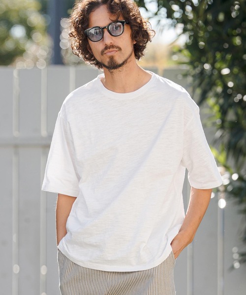 CAMBIO(カンビオ)の「mt10147- ベーシックスラブTシャツ(CMB-R0204)(Tシャツ/カットソー・メンズ・ブラック/ホワイト/チャコール/ネイビー・S/M/L)」の1枚目の写真