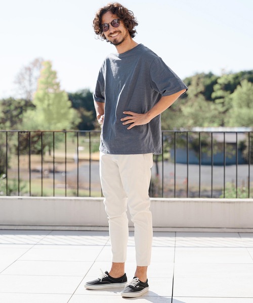 CAMBIO(カンビオ)の「mt10147- ベーシックスラブTシャツ(CMB-R0204)(Tシャツ/カットソー・メンズ・ブラック/ホワイト/チャコール/ネイビー・S/M/L)」の7枚目の写真