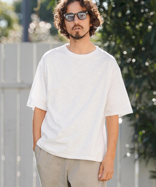 CAMBIO(カンビオ)の「mt10147- ベーシックスラブTシャツ(CMB-R0204)(Tシャツ/カットソー・メンズ・ブラック/ホワイト/チャコール/ネイビー・S/M/L)」の13枚目の写真