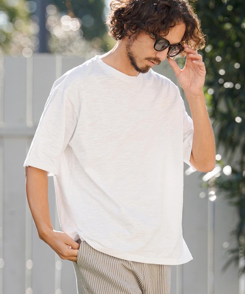 CAMBIO(カンビオ)の「mt10147- ベーシックスラブTシャツ(CMB-R0204)(Tシャツ/カットソー・メンズ・ブラック/ホワイト/チャコール/ネイビー・S/M/L)」の14枚目の写真