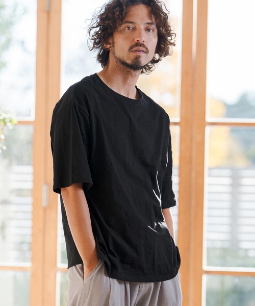 CAMBIO(カンビオ)の「mt10147- ベーシックスラブTシャツ(CMB-R0204)(Tシャツ/カットソー・メンズ・ブラック/ホワイト/チャコール/ネイビー・S/M/L)」の18枚目の写真