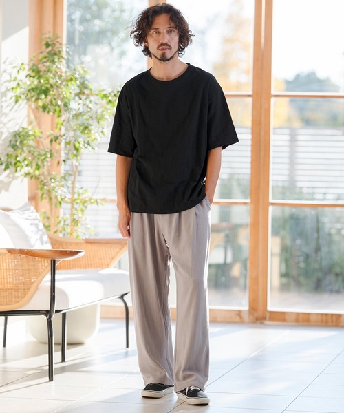 CAMBIO(カンビオ)の「mt10147- ベーシックスラブTシャツ(CMB-R0204)(Tシャツ/カットソー・メンズ・ブラック/ホワイト/チャコール/ネイビー・S/M/L)」の19枚目の写真