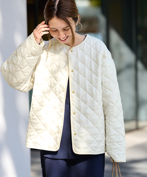 FRAMeWORK（フレームワーク）の「2WAYキルティングショートブルゾン（その他アウター・レディース・アイボリー/ブラック・38/36）」の2枚目の写真