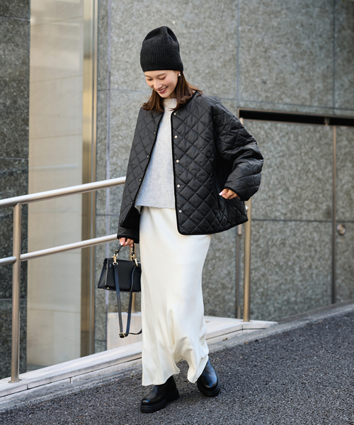 FRAMeWORK（フレームワーク）の「2WAYキルティングショートブルゾン（その他アウター・レディース・アイボリー/ブラック・38/36）」の5枚目の写真