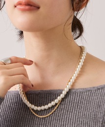 VIS（ビス）の「パール×チェーンネックレス（ネックレス）」