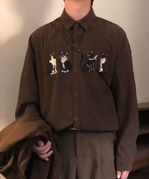 FreeZone（フリーゾーン）の「【春夏新作】ネコ刺繍 コーデュロイシャツ（シャツ/ブラウス）」