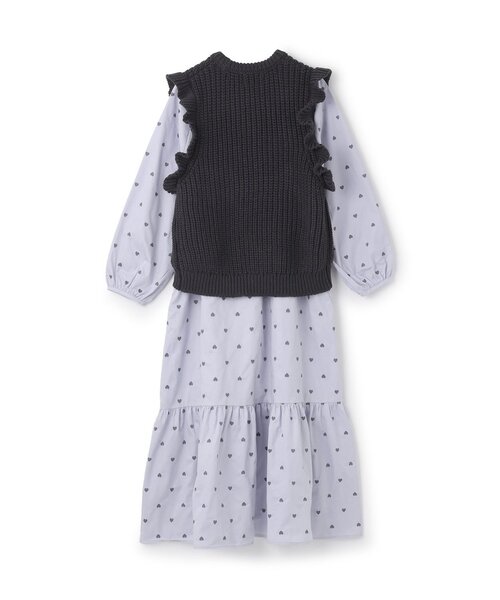 petit main LIEN（プティマインリアン）の「【親子リンク】ベストつきワンピース（ワンピース・レディース・ライトブルー/カラフル・F）」の3枚目の写真