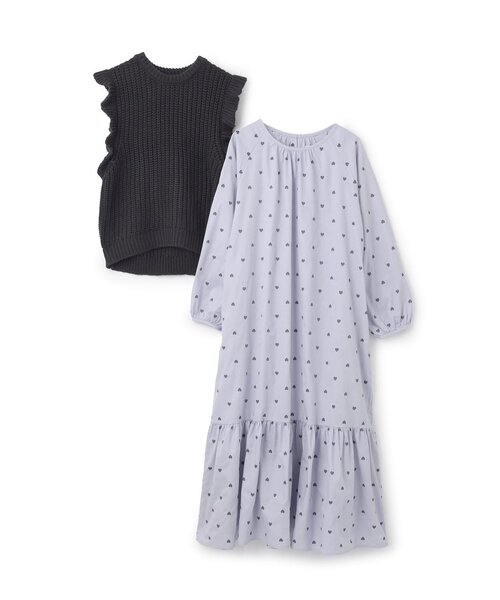 petit main LIEN（プティマインリアン）の「【親子リンク】ベストつきワンピース（ワンピース・レディース・ライトブルー/カラフル・F）」の4枚目の写真