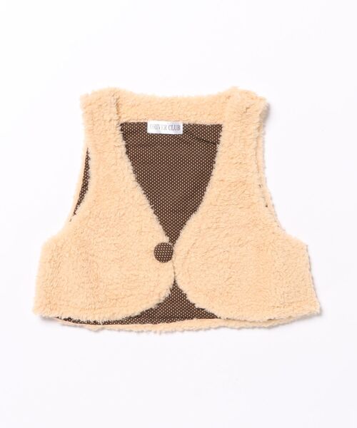 nino（ニノ）の「カラーフリースベスト（ベスト・キッズ・パープル/ベージュ/ピンク/ブラウン/グレー・110cm/120cm/130cm）」の4枚目の写真