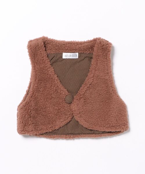 nino（ニノ）の「カラーフリースベスト（ベスト・キッズ・パープル/ベージュ/ピンク/ブラウン/グレー・110cm/120cm/130cm）」の3枚目の写真
