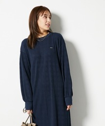 高身長 ケーブルジャガードカットソークルーネックワンピース(トールサイズ)