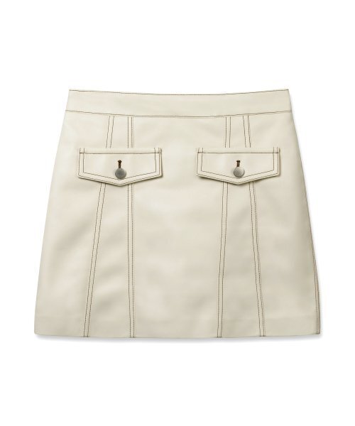 B QUIET（ビークワイエット）の「FAUX LEATHER POCKET MINI SKIRTS_CREAM（スカート・レディース・その他・MEDIUM/SMALL）」の5枚目の写真
