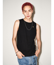 DECEMBER TEN（ディセンバーテン）の「スクエアネックリップタンクトップブラック（Tシャツ/カットソー）」