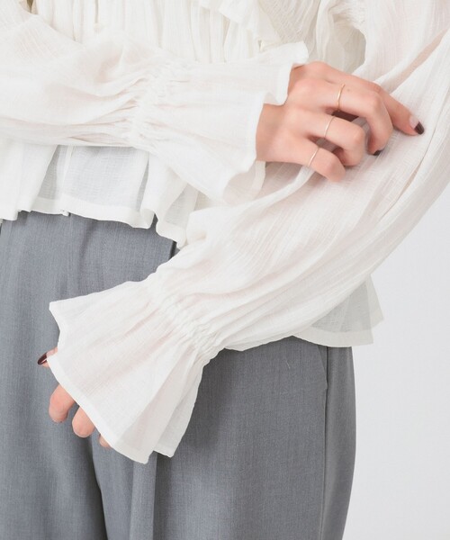 Ray BEAMS（レイビームス）の「シャーリング ペプラム  ブラウス（シャツ/ブラウス・レディース・サックスブルー/ブラック/ホワイト・ONE SIZE）」の15枚目の写真