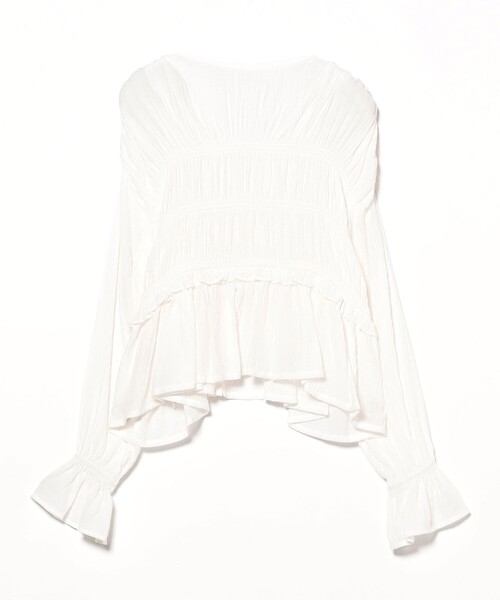 Ray BEAMS（レイビームス）の「シャーリング ペプラム  ブラウス（シャツ/ブラウス・レディース・サックスブルー/ブラック/ホワイト・ONE SIZE）」の18枚目の写真