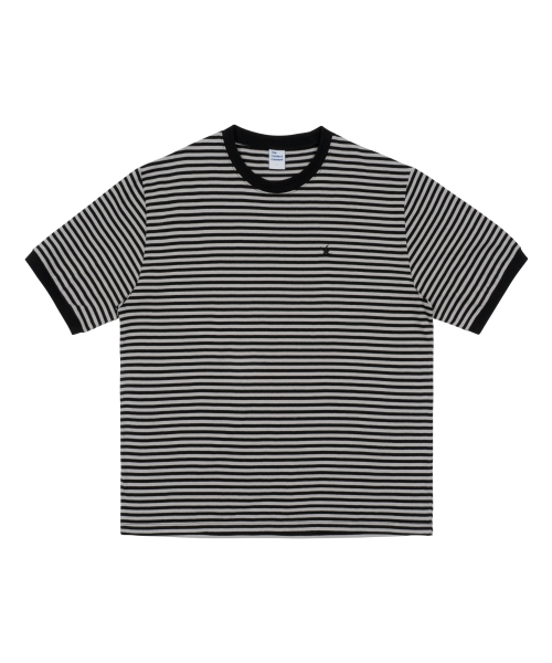 THECOLDESTMOMENT(ザコールデストモーメント)の「TCM mini logo stripe ringer T (black)(Tシャツ/カットソー・メンズ・その他・S/M/L)」の1枚目の写真