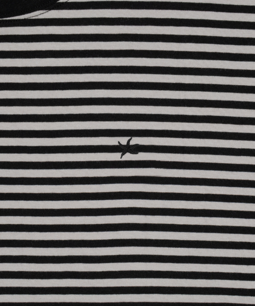 THECOLDESTMOMENT(ザコールデストモーメント)の「TCM mini logo stripe ringer T (black)(Tシャツ/カットソー・メンズ・その他・S/M/L)」の5枚目の写真