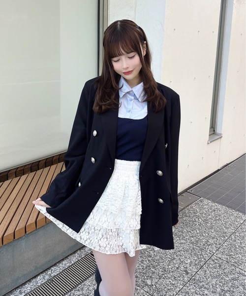one way（ワンウェイ）の「ダブルブレストジャケット（テーラードジャケット・レディース・ネイビー/ブラック/ブラック系その他・FREE）」の15枚目の写真