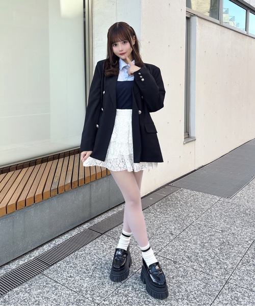 one way（ワンウェイ）の「ダブルブレストジャケット（テーラードジャケット・レディース・ネイビー/ブラック/ブラック系その他・FREE）」の19枚目の写真