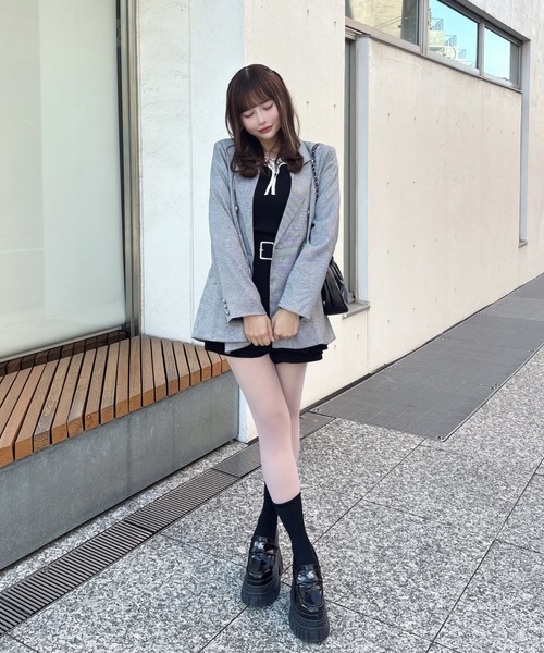 one way（ワンウェイ）の「ダブルブレストジャケット（テーラードジャケット・レディース・ネイビー/ブラック/ブラック系その他・FREE）」の13枚目の写真