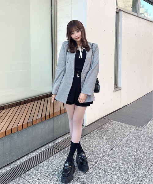 one way（ワンウェイ）の「ダブルブレストジャケット（テーラードジャケット・レディース・ネイビー/ブラック/ブラック系その他・FREE）」の14枚目の写真