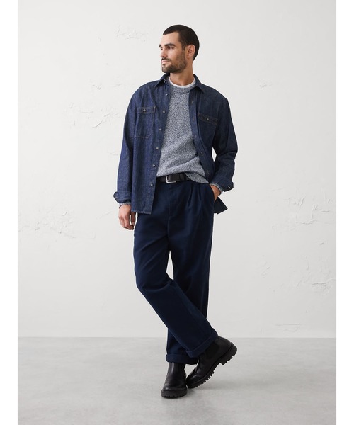 BANANA REPUBLIC FACTORY STORE(バナナリパブリック ファクトリーストア)の「BANANA REPUBLIC FACTORY STORE マールド テクスチャード クルーネック セーター(ニット/セーター・メンズ・グリーン/ネイビー・S/M/L/XL)」の7枚目の写真
