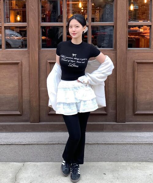NCOVER（エヌカバー）の「ラブレースクロップ半袖Tシャツブラック（Tシャツ/カットソー・レディース・その他・FREE）」の6枚目の写真