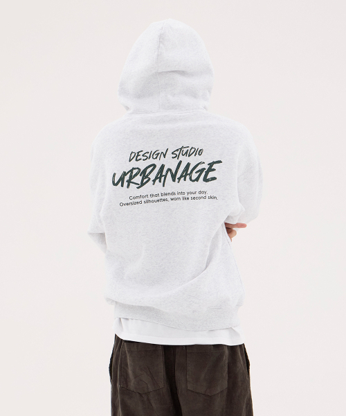 URBANAGE（アーバンエイジ）の「DESIGN STUDIO ロゴ オーバーサイズ フードパーカー_ホワイトミックス（パーカー・レディース・その他・MEDIUM/LARGE）」の8枚目の写真