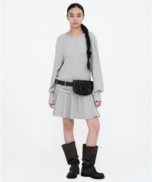 MILLO WOMEN（ミロウーマン）の「バックオープンミニドレス[グレー]（ワンピース）」