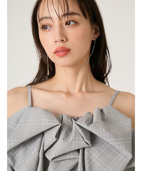 FRAY I.D（フレイアイディー）の「ボリュームパフブラウス（シャツ/ブラウス・レディース・チェック/ホワイト/ブラウン・F）」の7枚目の写真
