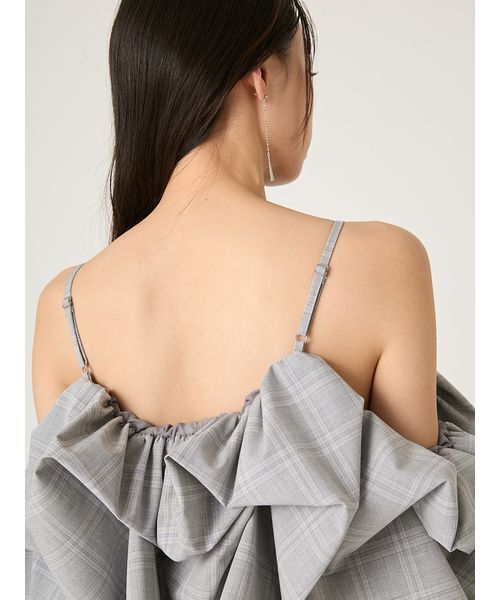 FRAY I.D（フレイアイディー）の「ボリュームパフブラウス（シャツ/ブラウス・レディース・チェック/ホワイト/ブラウン・F）」の10枚目の写真