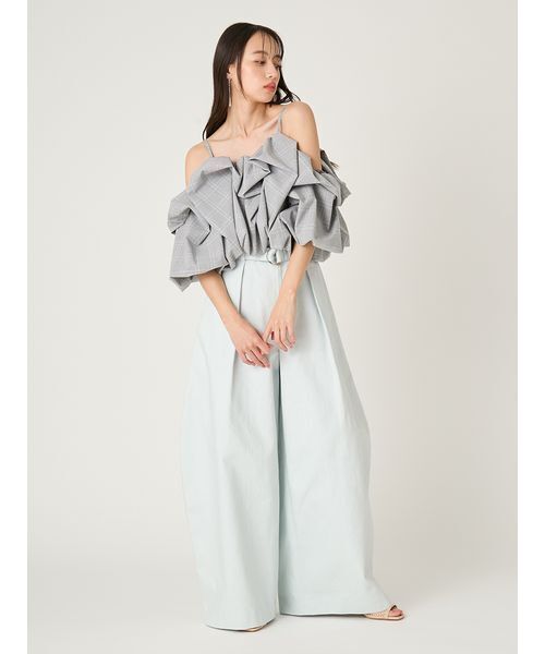 FRAY I.D（フレイアイディー）の「ボリュームパフブラウス（シャツ/ブラウス・レディース・チェック/ホワイト/ブラウン・F）」の16枚目の写真