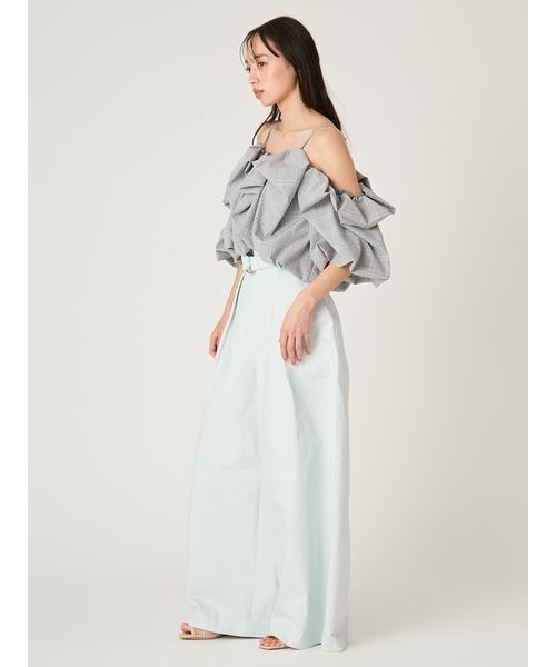 FRAY I.D（フレイアイディー）の「ボリュームパフブラウス（シャツ/ブラウス・レディース・チェック/ホワイト/ブラウン・F）」の17枚目の写真