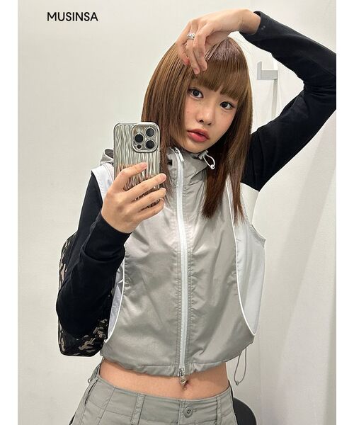 MUSINSA STANDARD WOMAN（ムシンサスタンダードウーマン）の「ウィメンズカーゴマキシスカート[ライトグレー]（スカート・レディース・その他・LARGE/MEDIUM/SMALL/X-SMALL）」の9枚目の写真