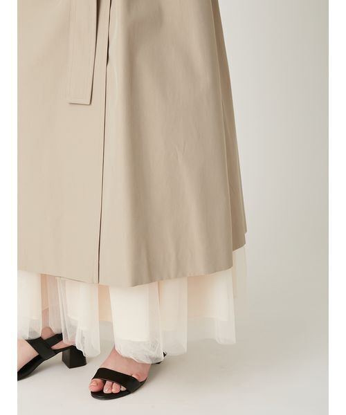 FRAY I.D（フレイアイディー）の「シャンブレーツイルロングトレンチコート／撥水（トレンチコート・レディース・ライトベージュ/ミント/ベージュ・0/1）」の16枚目の写真