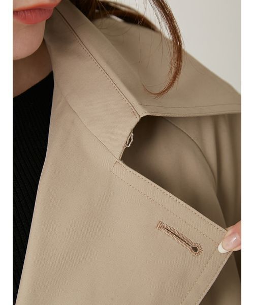 FRAY I.D（フレイアイディー）の「シャンブレーツイルロングトレンチコート／撥水（トレンチコート・レディース・ライトベージュ/ミント/ベージュ・0/1）」の19枚目の写真