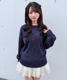 セール】【セットアップ対応】チェックシャツレイヤードニット（ニット