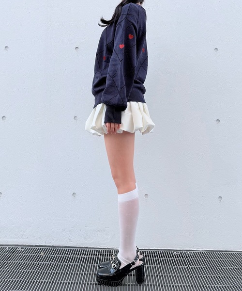 NOMAE(ノーマエ)の「ラメ刺繍ハートニット(ニット/セーター・レディース・アイボリー/グレー/ダークブルー・FREE)」の17枚目の写真
