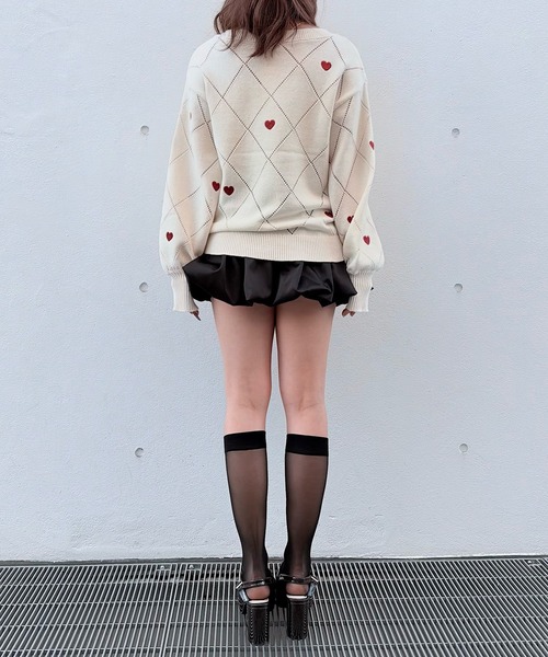 NOMAE(ノーマエ)の「ラメ刺繍ハートニット(ニット/セーター・レディース・アイボリー/グレー/ダークブルー・FREE)」の13枚目の写真