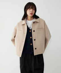 STUDIO TOMBOY（スタジオトムボーイ）の「ツーポケットウールブレンドショートジャンパー_メランジベージュ 9105413220（MA-1）」