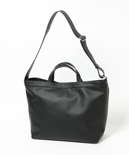 GLOBAL WORK（グローバルワーク）の「PU2WAYショルダートート/646369（ショルダーバッグ・メンズ・ダークブラウン/ブラック・FREE）」の2枚目の写真