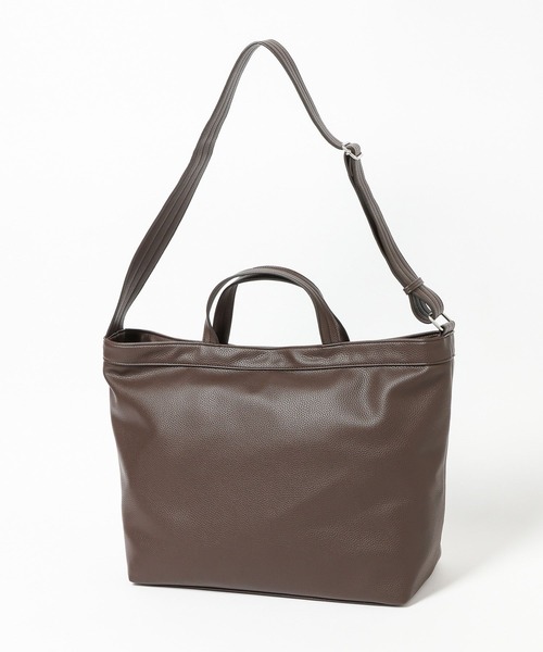 GLOBAL WORK（グローバルワーク）の「PU2WAYショルダートート/646369（ショルダーバッグ・メンズ・ダークブラウン/ブラック・FREE）」の4枚目の写真