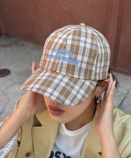 CIAOPANIC TYPY（チャオパニックティピー）の「【UNISEX】チェック柄ロゴキャップ（ハット・メンズ・ブラック/グレー/ベージュ・ONE SIZE）」の6枚目の写真