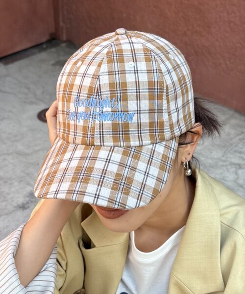 CIAOPANIC TYPY（チャオパニックティピー）の「【UNISEX】チェック柄ロゴキャップ（ハット・メンズ・ブラック/グレー/ベージュ・ONE SIZE）」の7枚目の写真
