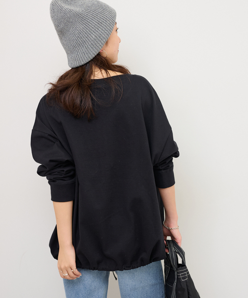 JOURNAL STANDARD relume（ジャーナルスタンダード　レリューム）の「《WEB限定追加2》オーバーサイズヘンリーネック（Tシャツ/カットソー・レディース・ホワイト/ブラック/ブラック系その他・FREE）」の11枚目の写真