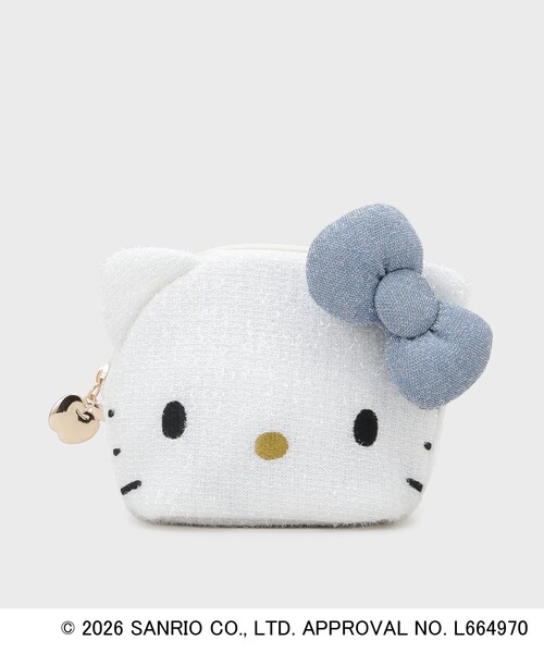 ◇【ハローキティ】キラふわフェイス型シェルポーチ（ポーチ）｜ハロー