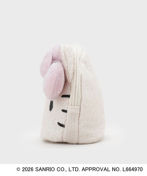 ◇【ハローキティ】キラふわフェイス型シェルポーチ（ポーチ）｜ハロー